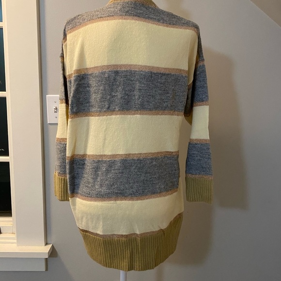 Central Park West NWOT long open striped cardigan size small. 3/4 cropped sleeve - Picture 2 of 4